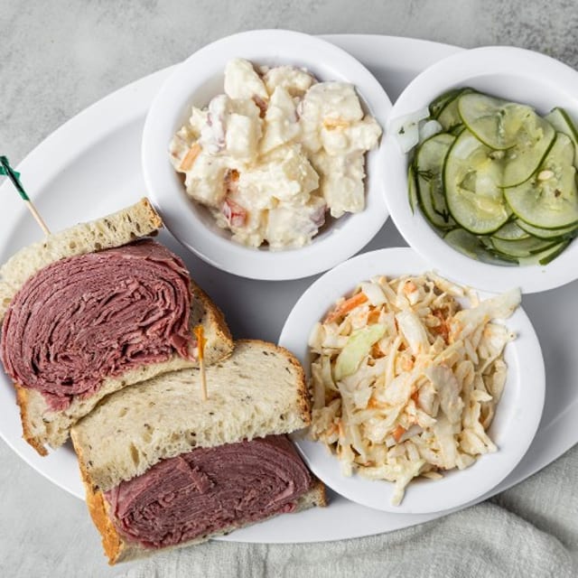 Hot Corned Beef Sandwich.